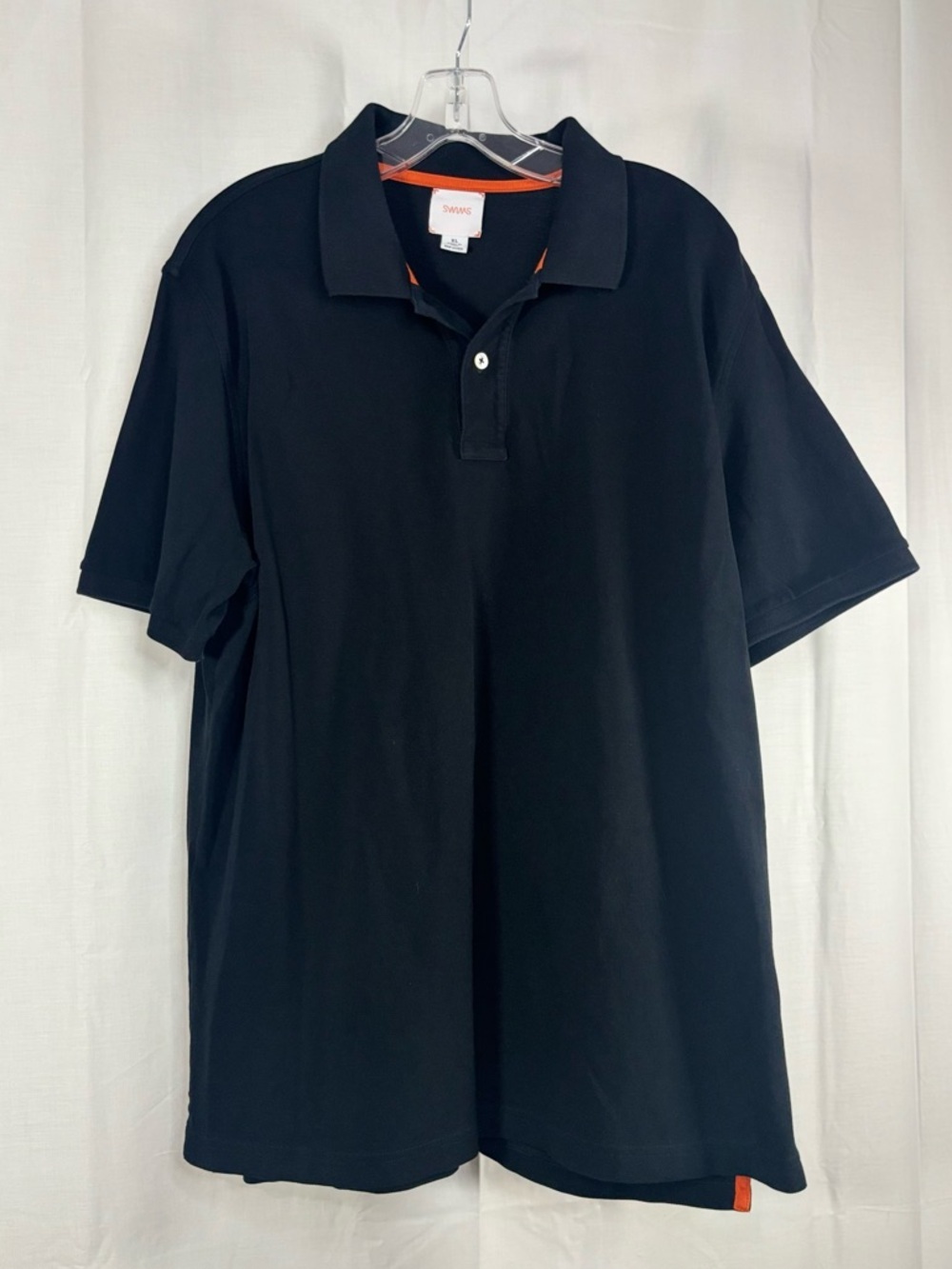 NWOT SWIMS Men's Black Pique Polo Shirt size XL